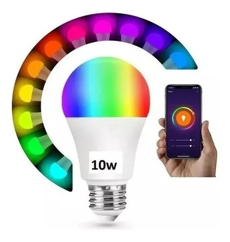 Lampara Led Foco Wifi E27 10w Rgb Celular Smart Bulb 0