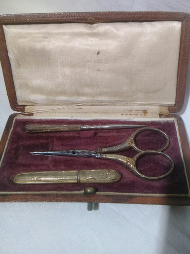 Kit De Costura De Plata Esterlina Antigua Francesa 0