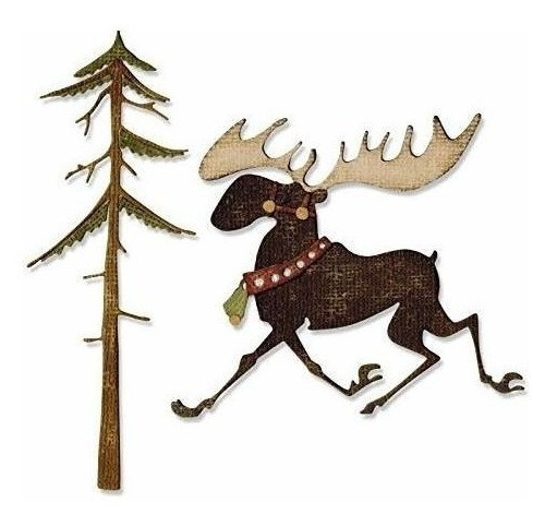 Sizzix 663103 Thinlits Dies Merry Moose De Tim Holtz, Paquet 0