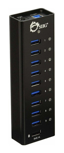 Siig Usb 3.0 hub 9-port Y 1-port 2.1 a De Carga Con Adapt 0