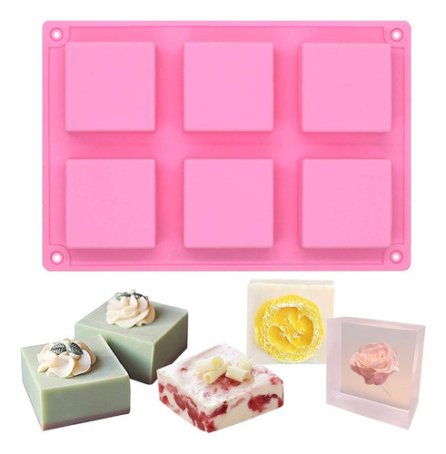 Molde Cuadrado De Silicona Para Hornear Pastel Jabon Vela 0