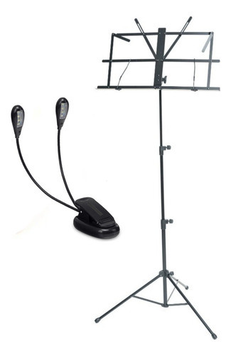 Combo Atril Plegable Luz Led Doble Clip 0