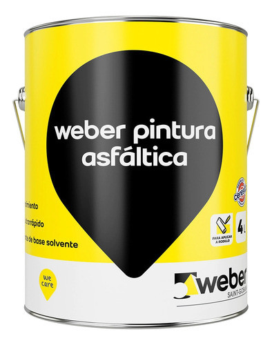 Pintura Asfáltica X 4lt  Base Solvente Negra 0