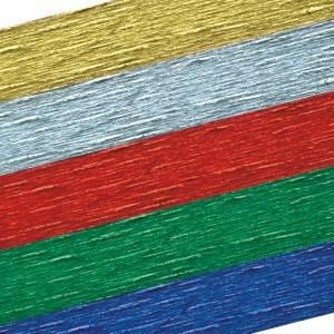 10 Hojas Papel Crepe Metalizado 50cm Papeles Creppes 0