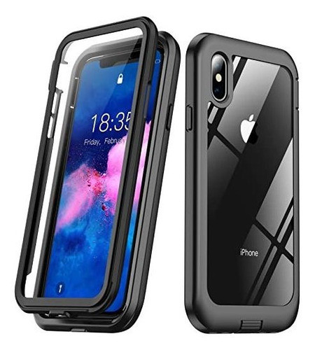 Funda Para iPhone X Protector De Pantalla Integrado Negro 0