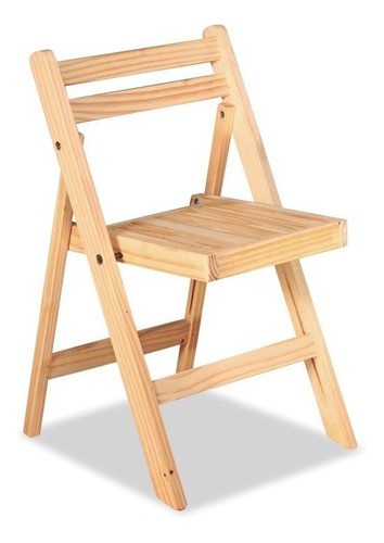 Silla Modelo Coati Plegable De Madera Pino Natural - Evento 0