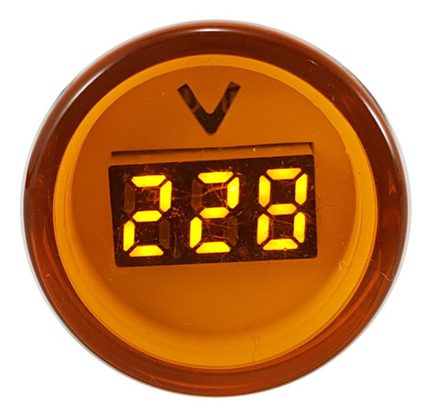 Medidor De Voltaje Voltimetro Redondo 22mm De Panel Amarillo 0 Medidor De Voltaje Voltimetro Redondo 22mm De Panel Amarillo 0