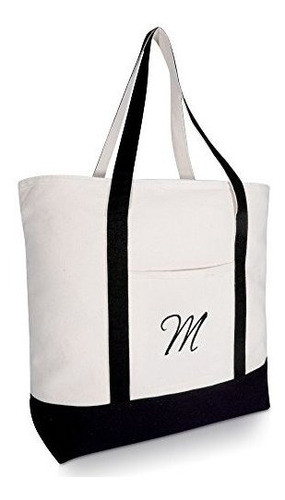 Bolso De Mano Personalizado Dalix Monogram Inicial Negro 0