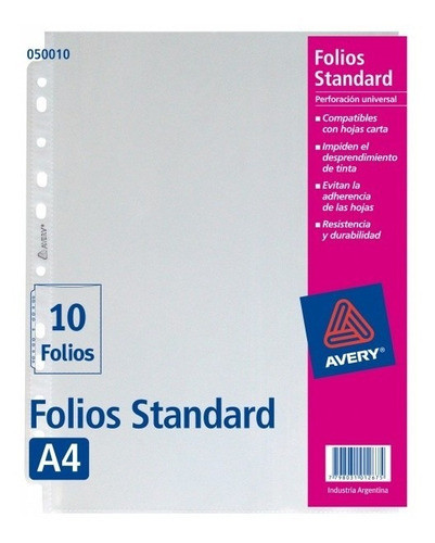Folio A4 Avery X 10 Standard 0