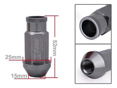 Tuercas De Rueda Aluminio D1 Spec 12x1.50 Plateado 0