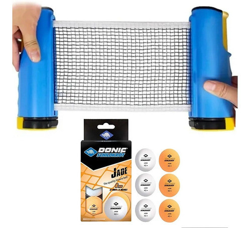 Red Ping Pong Profesional Ajustable Enrollable + 6 Pelotitas 0