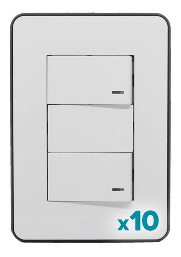 Llave De Luz Armada Jeluz Mito Dos Teclas Pack X 10 0