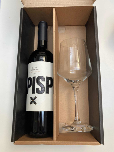 Pispi Gift Box Regalo Vino Con Copa Caja Cofre 0