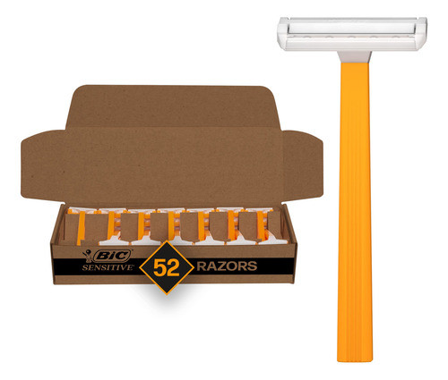 Razors Bic Sensitive Desechable Para Hombre, 1 Hoja, 52 Unid 0