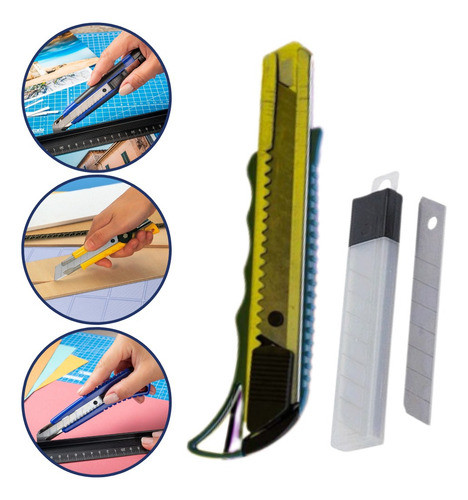 Cutter Profesional 18 Mm + 2 Hojas Repuesto 0