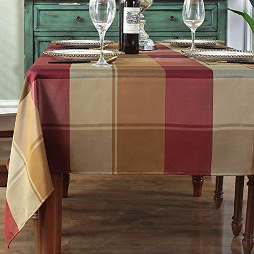 Mantel Rectangular Mantel De Poliester De Estilo A Cuadros 0