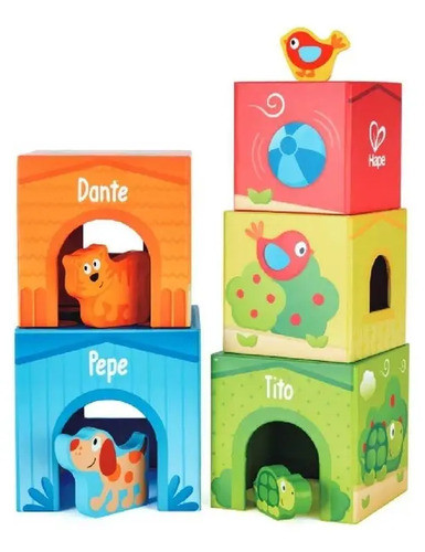 Set Apilable Hape Pepe N Friends Bebe Con Animales 0