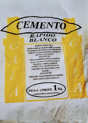 Cemento Rapido Blanco 1 Kg 0
