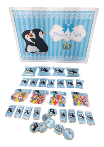 Golosinas Personalizadas X 10 Candy Bar Pingüinos Casamiento 0