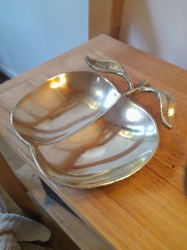 Despojador Cuenco En Bronce. Forma De Manzana. Apta Jabonera 0