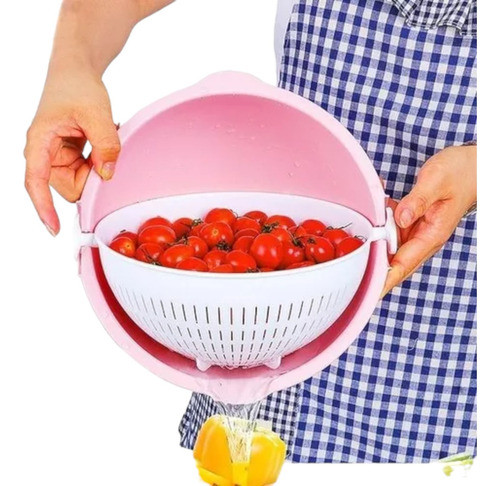 Colador Plástico Con Ensaladera Escurridor Bowl Plástico 0