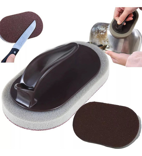 Esponja Multiuso Cocina Baño Ollas Limpieza Con Mango Asa 0