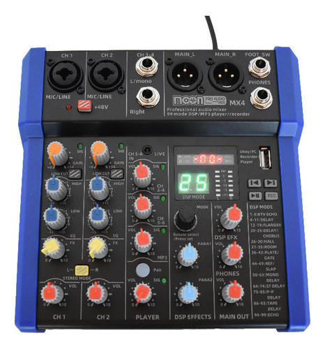 Consola Mixer Mx4 De Cuatro Canales Con 99 Efectos 0