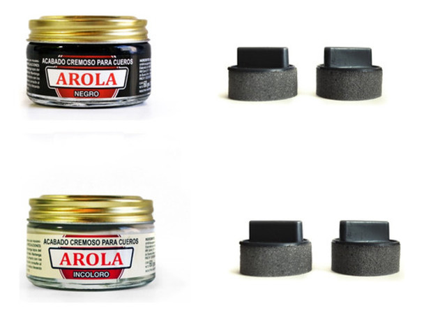 Pack X 2 Arola Crema Cuero Negro Incolora + 4 Aplicadores 0