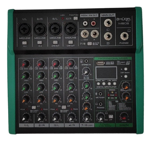 Consola Mixer Digital Hugel 8 Canales 16 Dsp Bluetooth Ctrl 0