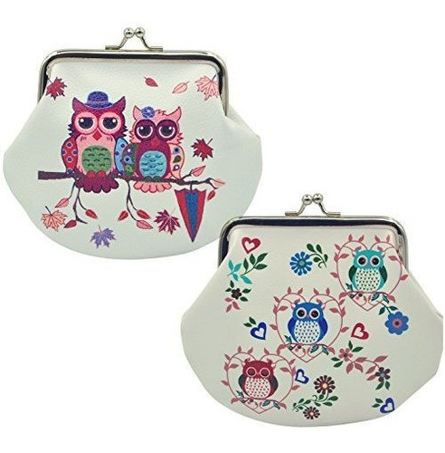 Oyachic 2 Paquetes Monedero Lindo Patron De Buho Cierre De C 0