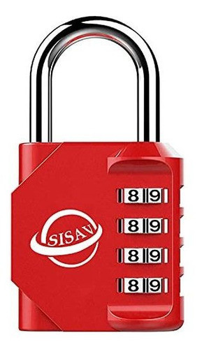 Candado De Combinacion Sisav Impermeable Rojo 0