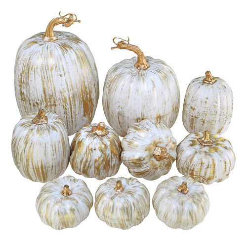 Winlyn 10 Piezas Calabazas Artificiales Otoño Surtidas Boda 0