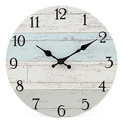 Reloj De Pared Redondo Decorativo De Madera Silencioso Que N 0