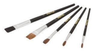 Jgo.5 Pinceles Artesania(3:redondos,2:planos) Pretul Jpi 0