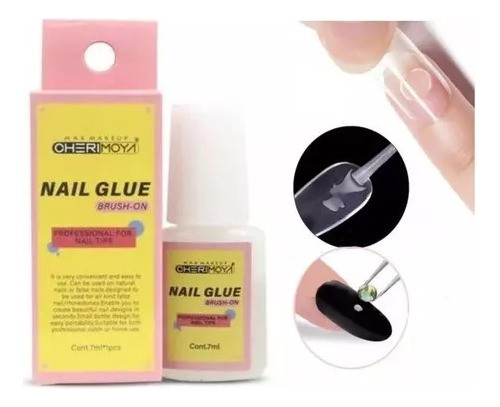 2 Pegamentos Para Tips, Uñas Postizas Cherimoya 7ml 0