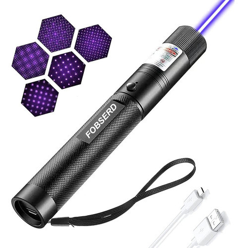 Fobserd Rayo Púrpura Táctico De Largo Alcance Con Carga Usb, 0