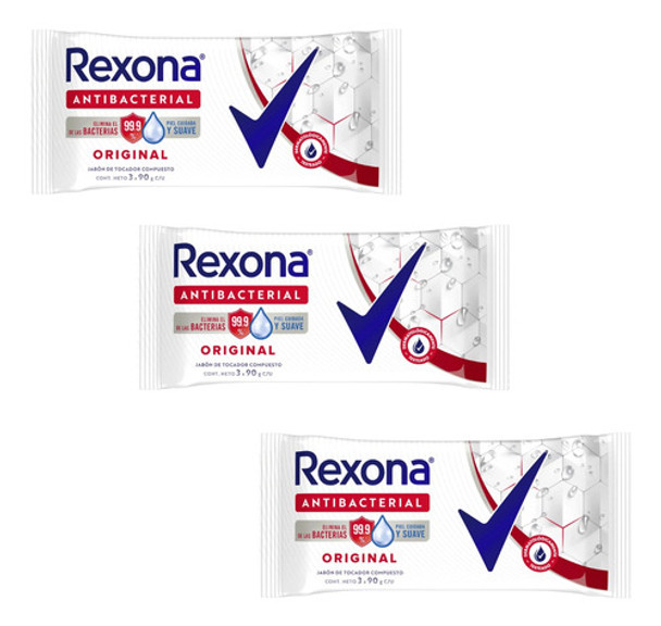 Kit X 3 Rexona Antibacterial Jabon 90 0