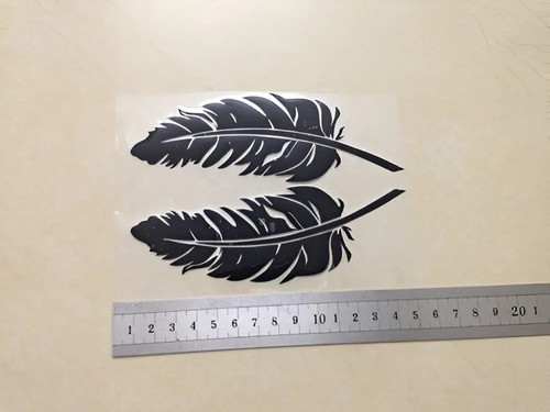 Etiqueta Engomada Del Coche  Plumas Negras  De La Manera (ub 0