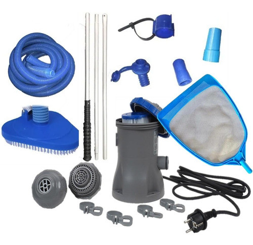 Kit Completo Bomba Bestway + Barrefondo + Saca Hoja Pileta 0
