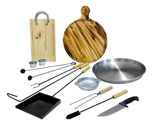 Kit Parrillero Herramientas Asado Pala Cuchillo Tablas 0