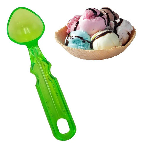 Cuchara Para Servir Helado Bochera 40gr Plástico Color Verde 0