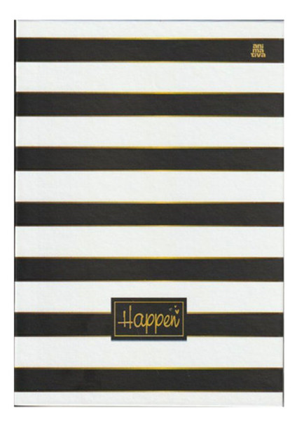 Bloco Vertical Capa Dura Pautado Happen Listras Animativa 0