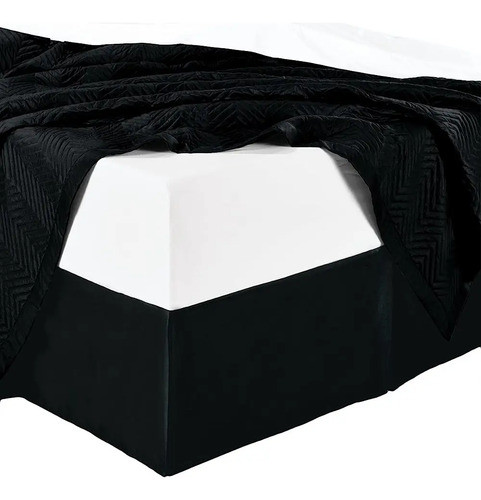 Sheetsnthings 300tc Cotton Solid Black Twin Extra Long Pleat 0