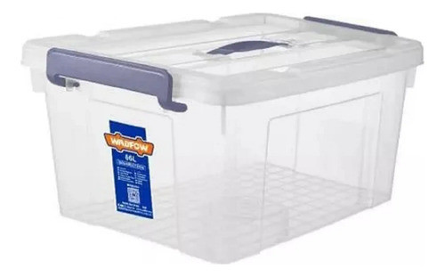 Caja Contenedor Plastico Apilable Transparente 66lt Wadfow W 0