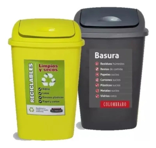 Combo Colombraro 2 Tachos De Residuos Basura 25lts 0