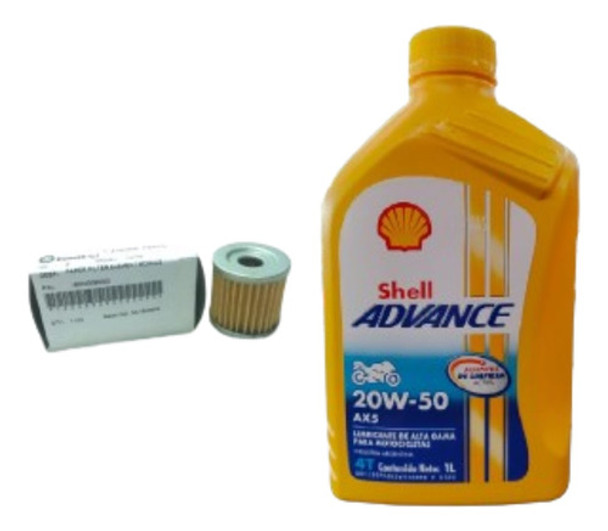 Kit Filtro Aceite P/ Benelli Tnt15 + 1l De Aceite Shell20w50 0