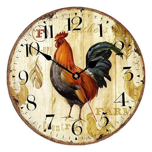 Reloj De Pared Con Números Árabes Para Casa, Estilo Rúst. 0