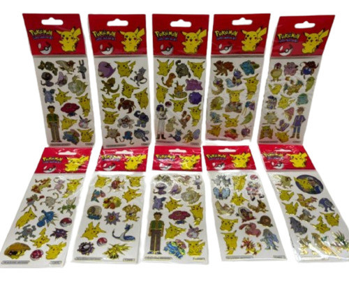 Planchas De Stickers Pokemon Combo X 40 Surtidas Por Stock 0