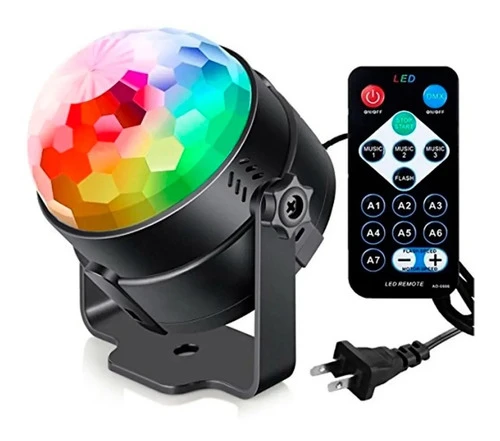 Bola De Luces Led Rgb Audioritmica Discoteca + Control 0