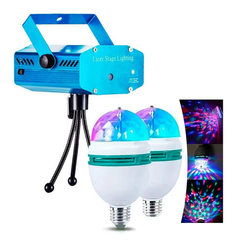 Combo 1 Proyector Audio Ritmico + 2 Luces Led Giratorias 0